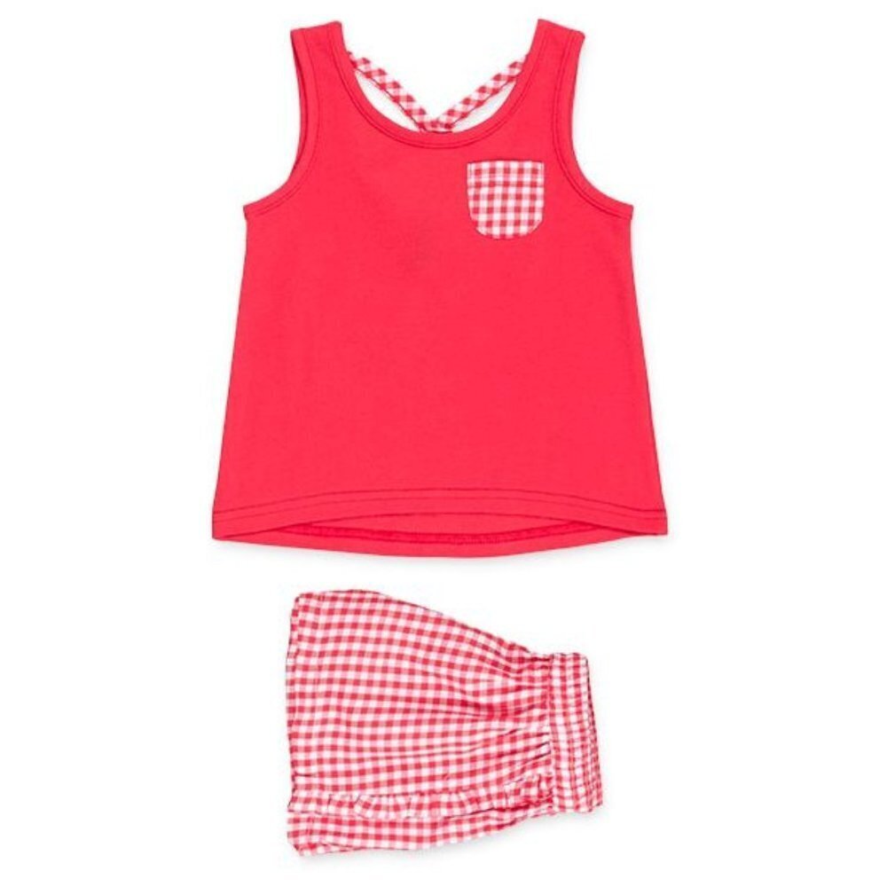 NWT Losan red vichy tank top and short